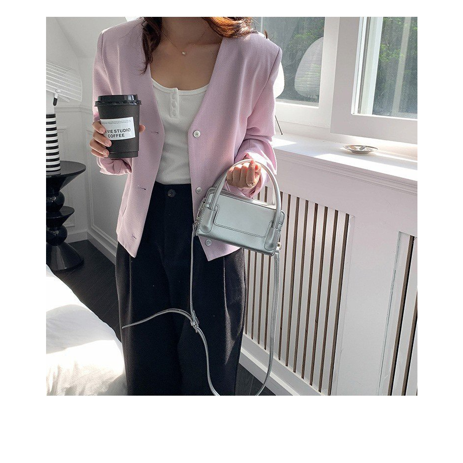 Túi xách nữ, túi đeo chéo hàn quốc 2 quai QC size 18