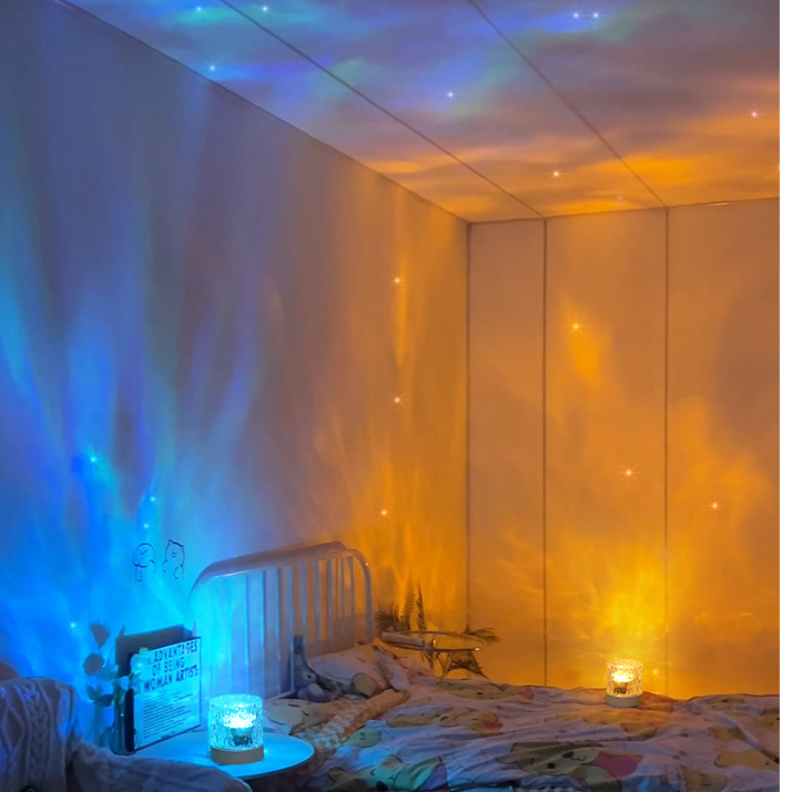 Đèn Gợn Sóng UStyle R1 Chiếu Galaxy Chuyển Động Hình Gợn Sóng Nước Trang Trí, Decor Phòng Ngủ, Phòng Khách CAM DECOR