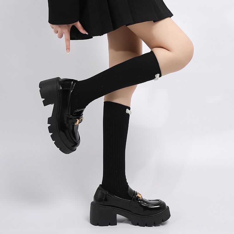 Giày nữ oxford loafer đế cai răng cưa giày khuy ngang