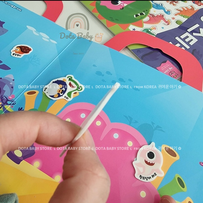 Túi Sticker Bóc Dán Thông Minh BABYSHARK Chống Nước Made In Korea