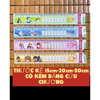 THƯỚC KẺ NHỰA 20 cm CÓ KÈM BẢNG CỬU CHƯƠNG.SIÊU ĐẸP