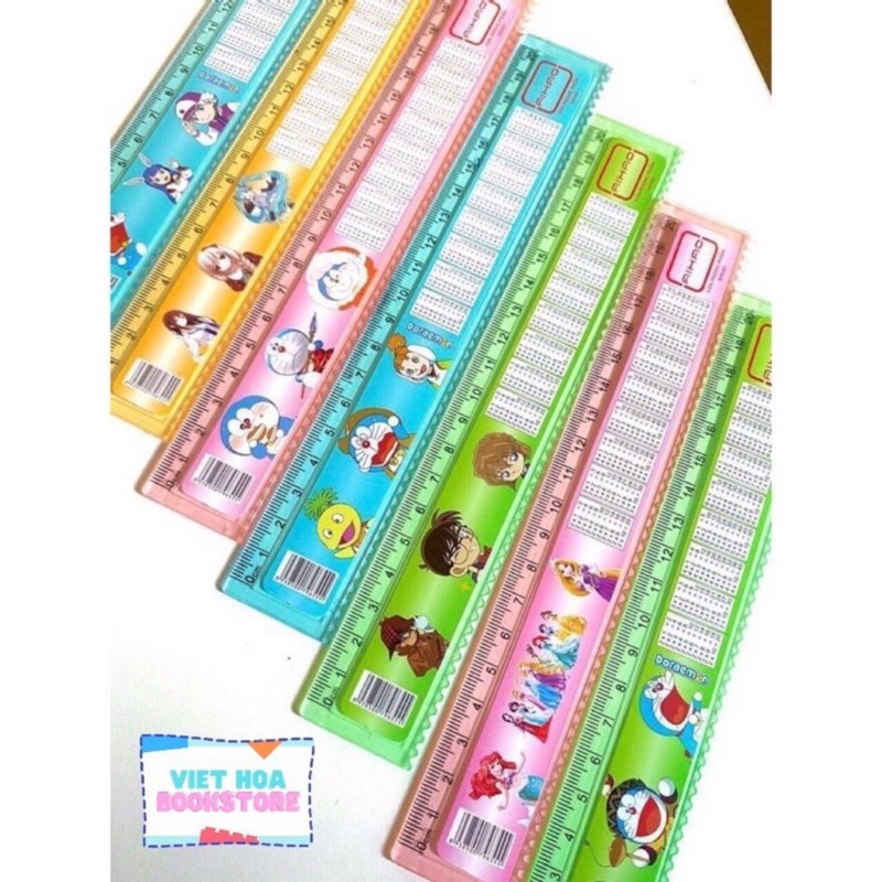 THƯỚC KẺ NHỰA 20 cm CÓ KÈM BẢNG CỬU CHƯƠNG.SIÊU ĐẸP