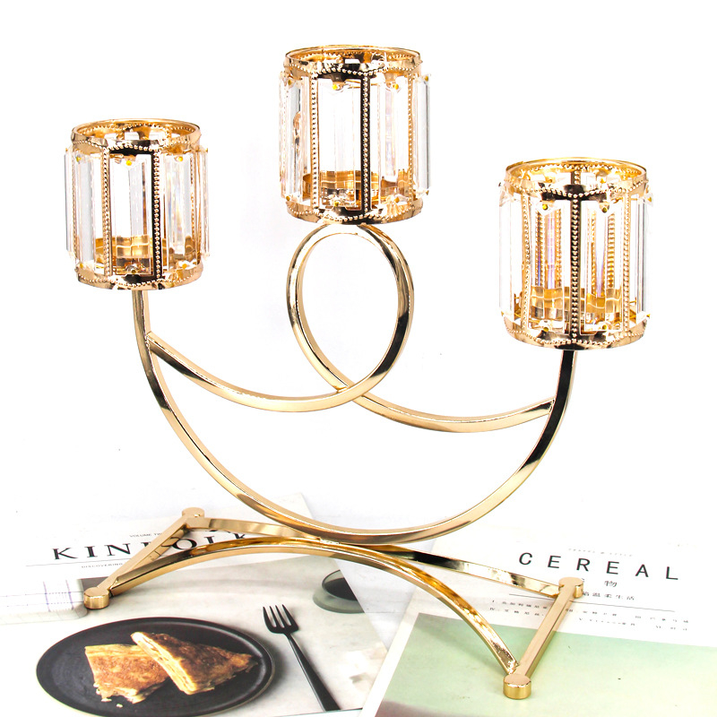 Trụ nến chân nến 3 cốc đá hình chữ nhật bày bàn decor trang trí gia tiên đám cưới sự kiện nhà hàng khách sạn