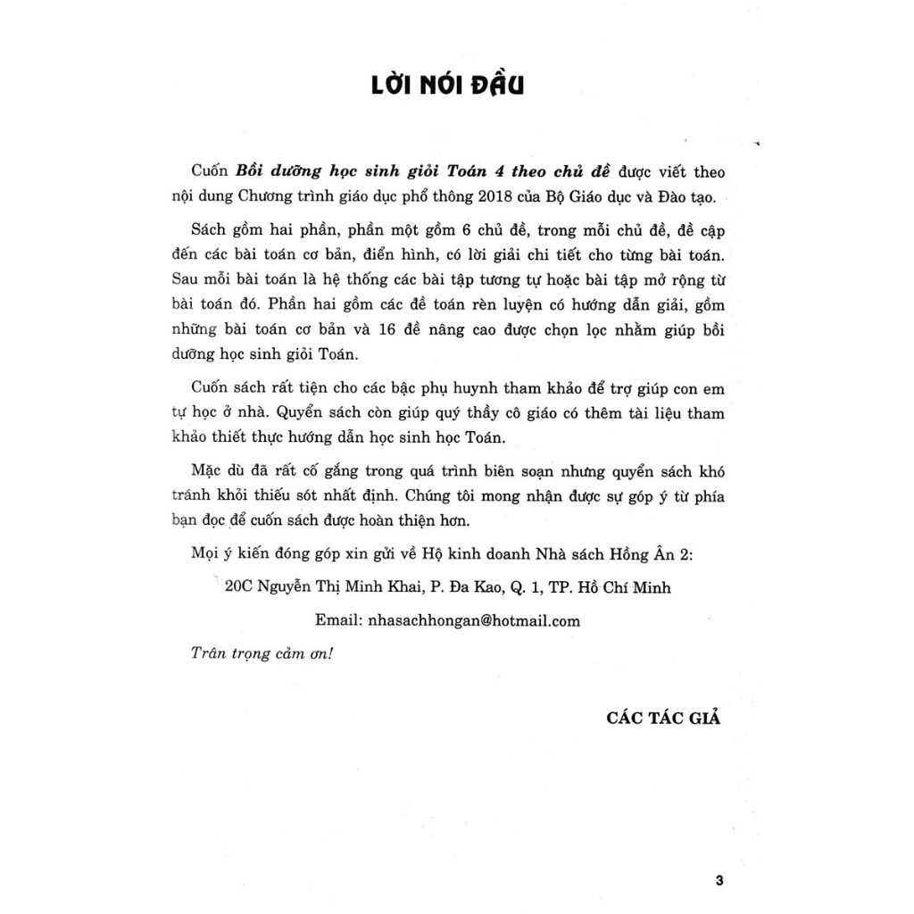 Sách - bồi dưỡng học sinh giỏi toán 4 theo chủ đề