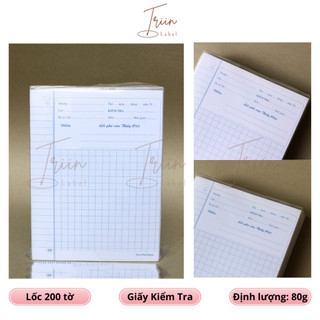 Giấy kiểm tra 01 lốc 200 tờ - giấy thi - giấy kiểm tra giấy kiểm tra 4 ô ly tiến phát loại đẹp