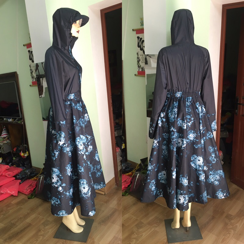 Măng tô mưa váy xoè cao cấp không xẻ sau Shop Rồng88🥇🌧