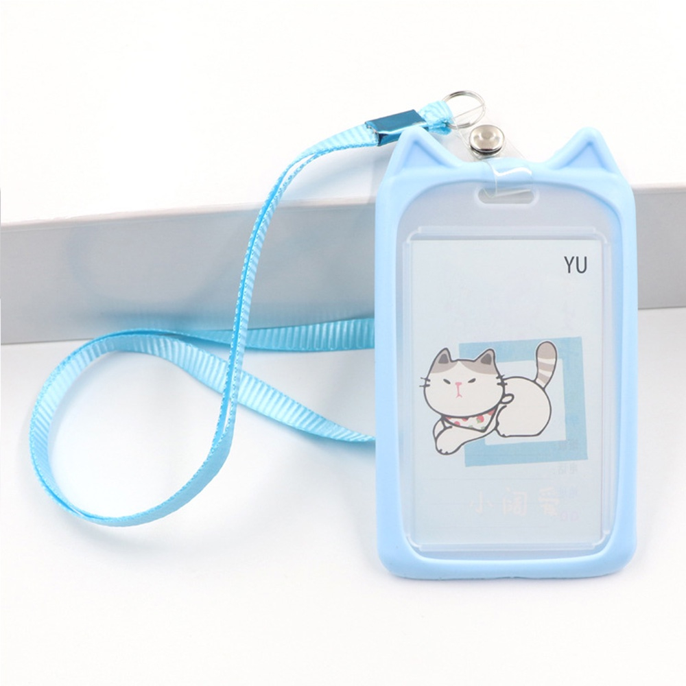 Bao túi đựng thẻ/ Dây đeo thẻ gấu bằng silicon dùng đựng thẻ học sinh, sinh viên, xe bus, thẻ nhân viên sắc màu
