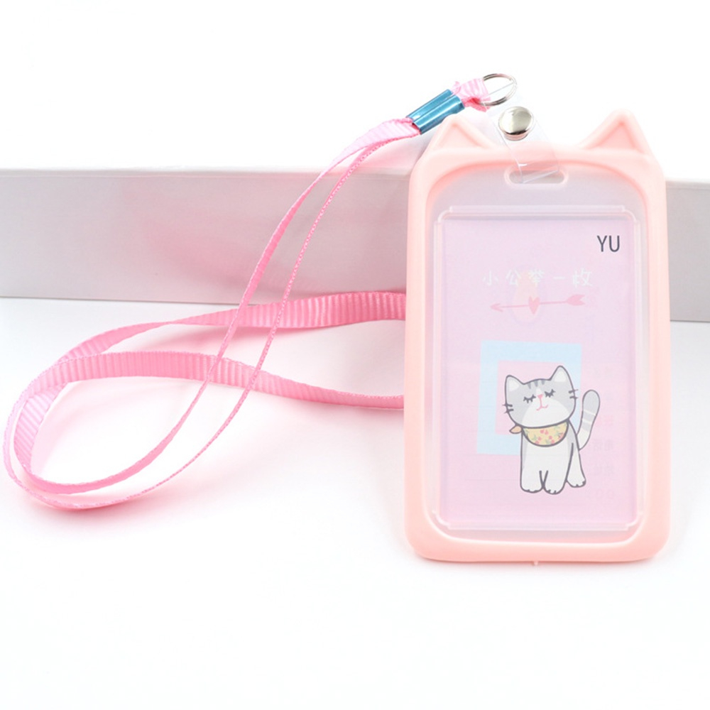 Bao túi đựng thẻ/ Dây đeo thẻ gấu bằng silicon dùng đựng thẻ học sinh, sinh viên, xe bus, thẻ nhân viên sắc màu