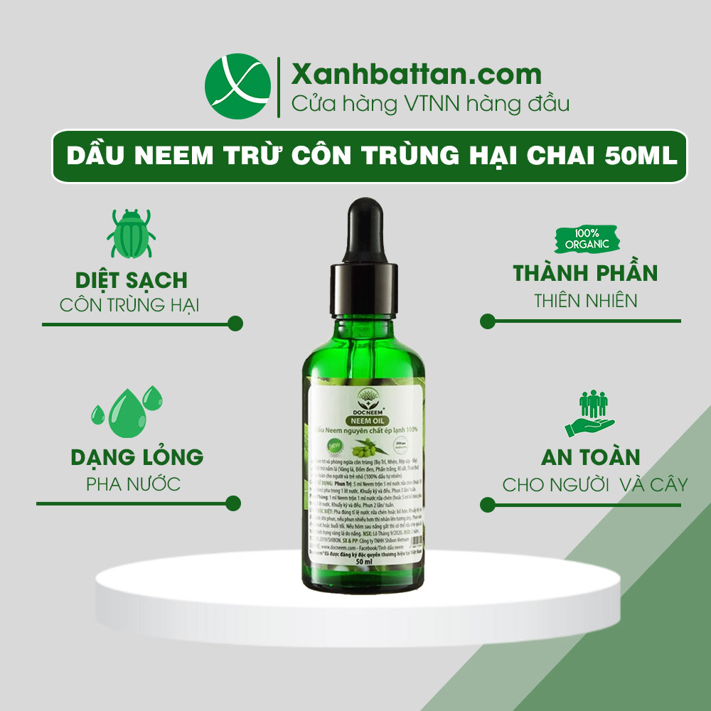 Neem Oil Trừ Bọ Trĩ Cho Hoa Hồng Chai 50 Ml