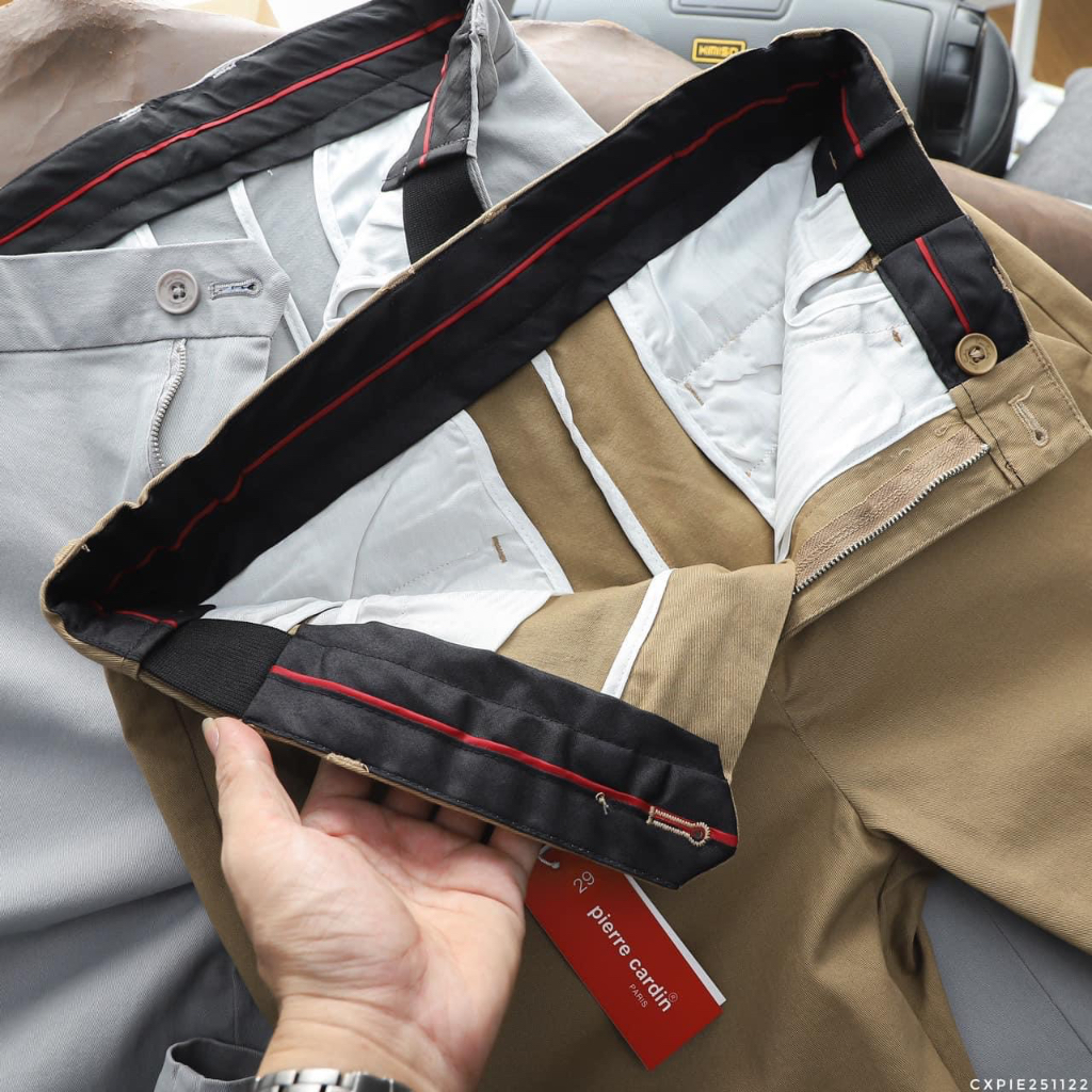Quần kaki pierre cardin chất cotton spandex co giãn nhẹ mặc thoáng mát thoải mái