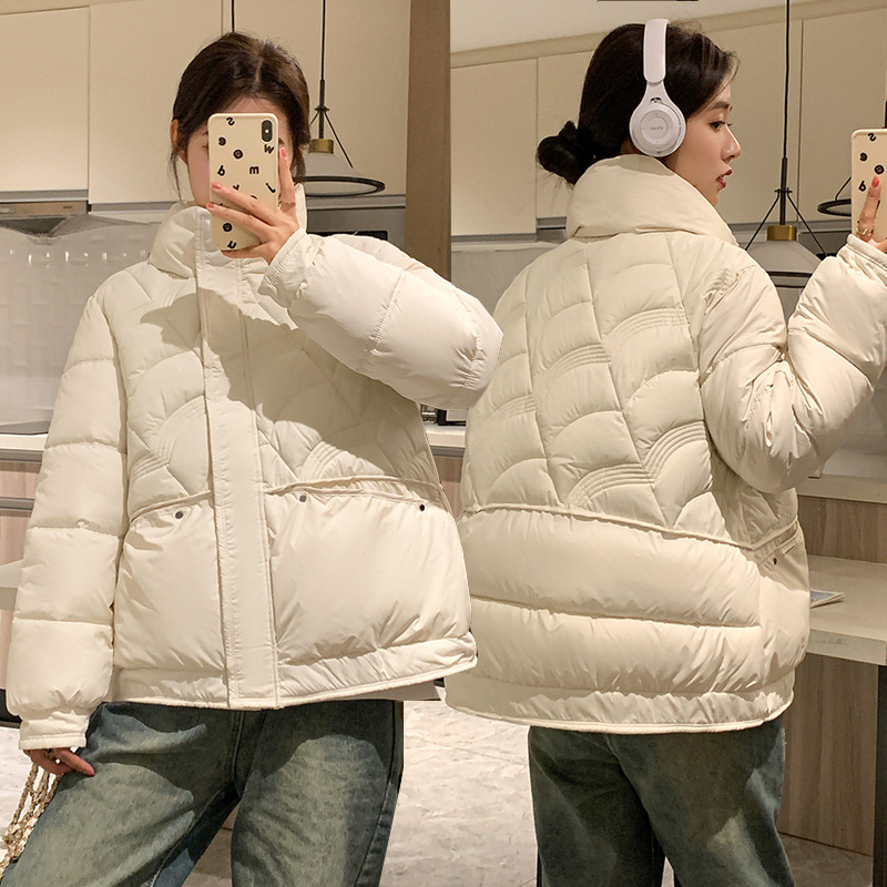 Áo khoác phao nữ, Áo phao mùa đông 2023 dáng xinh style Hàn Quốc cổ đứng phom rộng mặc nhẹ