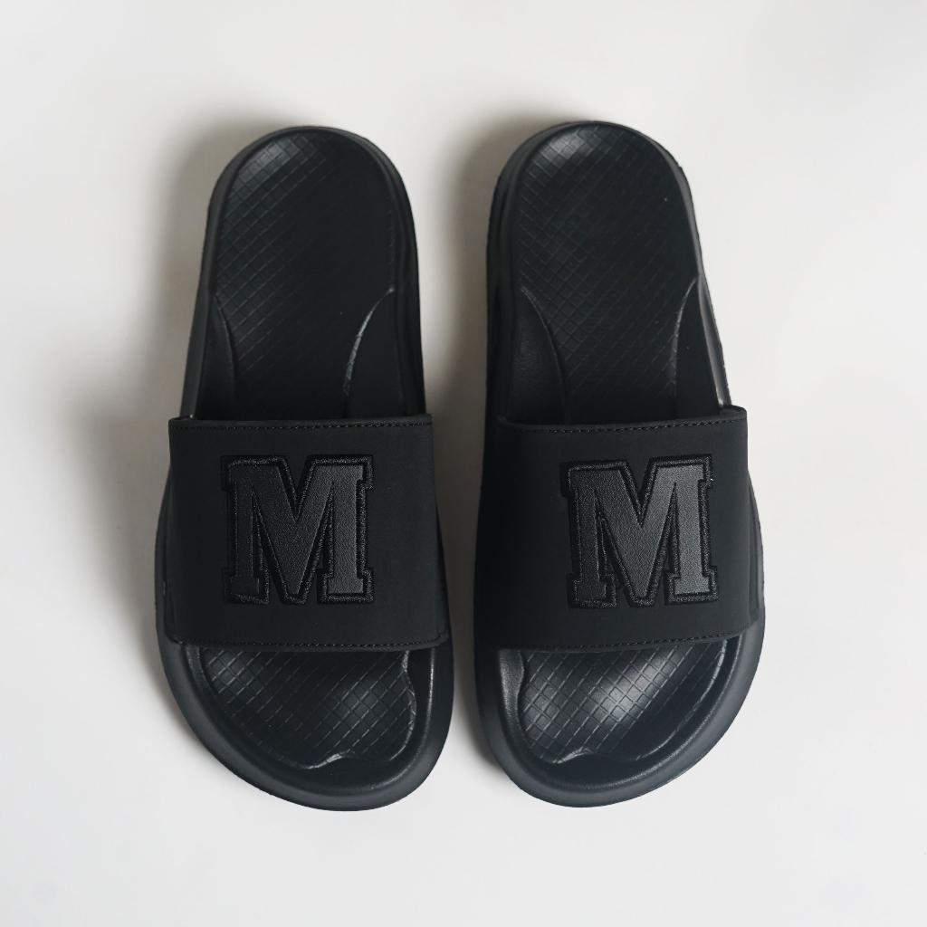 Dép quai ngang logo m MOOVER dép unisex slipper đế cao êm chân chống thấm nước