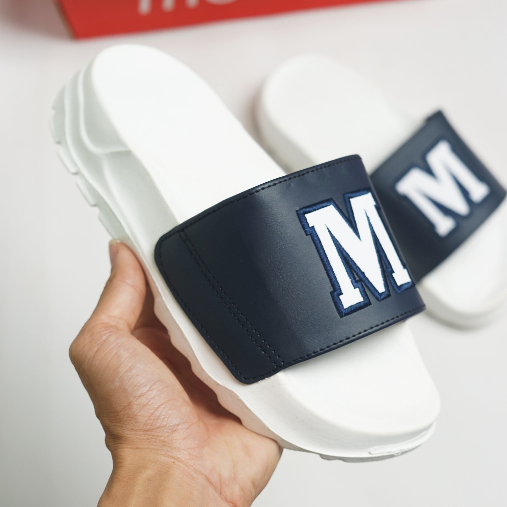 Dép quai ngang logo m MOOVER dép unisex slipper đế cao êm chân chống thấm nước