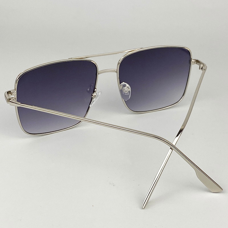 Kính Râm Kính Mát Nam Nữ Mắt Vuông To Khung Ngang Gọng Kim Loại Mắt Đen, Nâu, 7 Màu - BLUE LIGHT