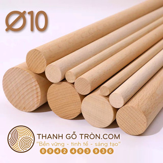 Combo 10 thanh gỗ tròn ɸ10mm 1m-1.5m giá xưởng - thanh gỗ thông tròn làm decor diy handmade