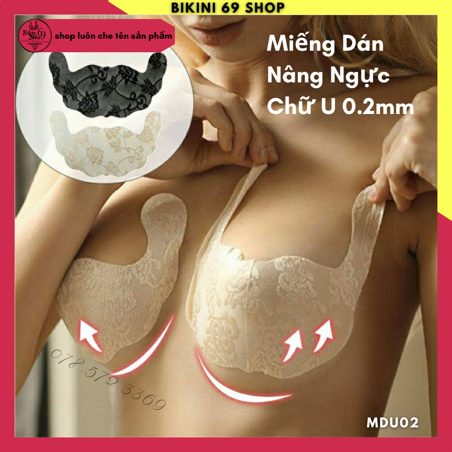 MDU02 Miếng dán ngực nâng ngực dán nhũ hoa, áo dán ngực chống chảy xệ tái sử dụng được nhiều lần BIKINI 69 SHOP