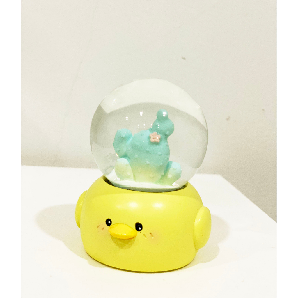 Quả cầu pha lê mini có đèn đổi màu trang trí bàn học, decor nhà cửa hình cây hoa