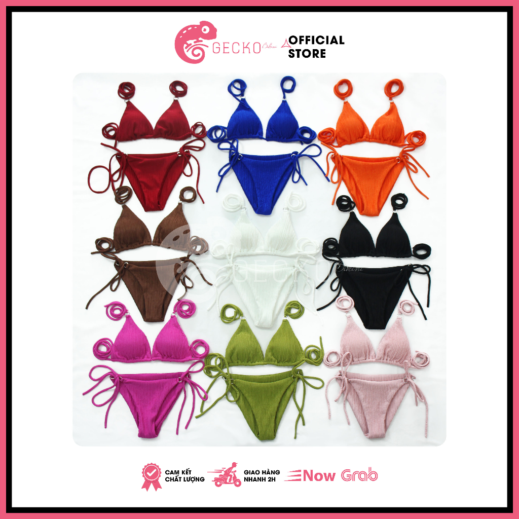 [HCM] Bikini GECKO 2 Mảnh Tam Giác Xốp Nhật 6 Khoen 2M35-A (Ảnh Thật, Nhiều Màu) | BigBuy360 - bigbuy360.vn