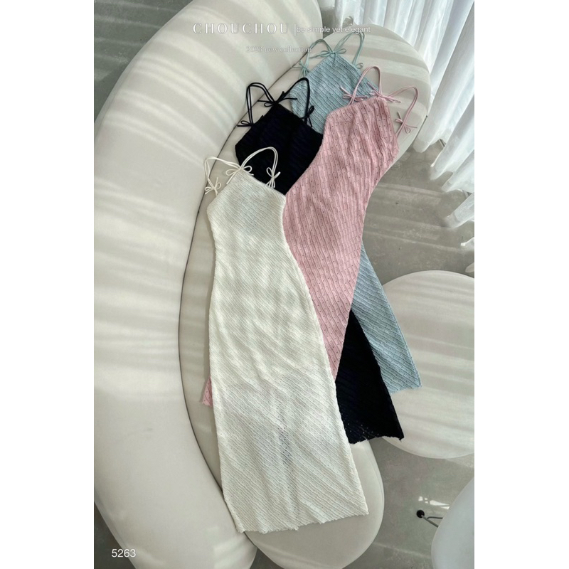 Đầm Body yếm nơ Chouchou [Ảnh thật cận chất hình thức cuối]