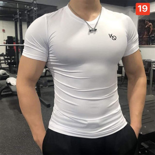 Áo Thể Thao Nam logo GYM Cộc Tay Chuyên Tập Gym & Chạy Bộ - Hàng Siêu Cấp, Áo cổ tròn, co dãn 4 chiều,