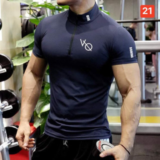 Áo Thể Thao Nam Cộc Tay GYM SHChuyên Tập Gym & Chạy Bộ - Hàng Siêu Cấp, Áo cổ tròn, co dãn 4 chiều