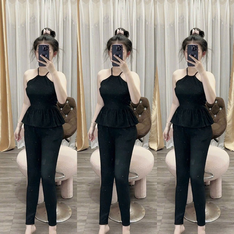 Khuyến mãi sale 8-8 _ Bộ Thun Xốp Nhật,Set Yếm Nữ,Bộ Thun Nữ,Bộ Nữ Mặc Nhà 42-55kg_Sen boutique