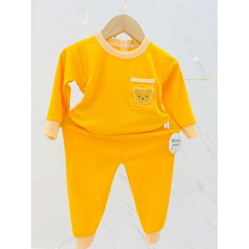 M01 Bộ dài tay len tăm / tăm gân hàng sài gòn loại 1 chất siêu đẹp cho bé trai bé gái