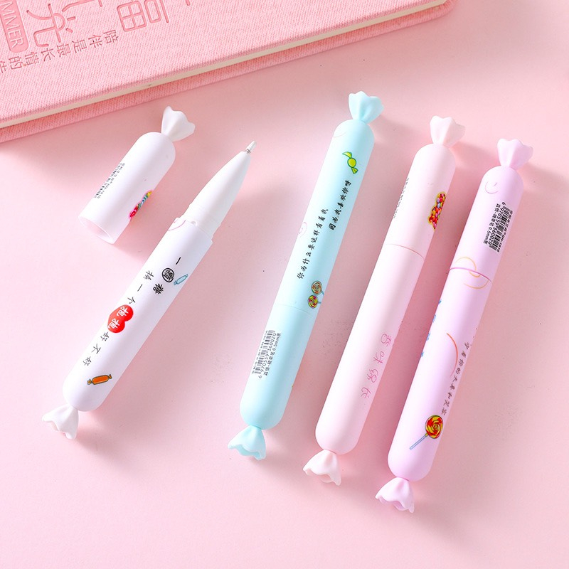 Bút Mực Viết Hình Gói Kẹo Dài Dễ Thương, Mực Gel Màu Đen Ngòi 0.5 Thời Trang Hàn Quốc- BM08