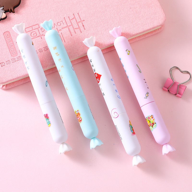 Bút Mực Viết Hình Gói Kẹo Dài Dễ Thương, Mực Gel Màu Đen Ngòi 0.5 Thời Trang Hàn Quốc- BM08