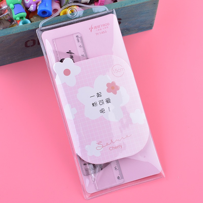 Set 4 Thước Kẻ Trong Suốt, Set Dụng Cụ Thước Đo 15cm - TK01