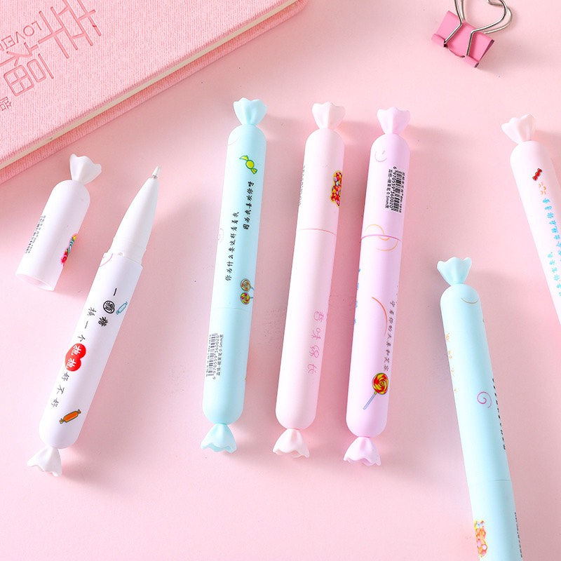 Bút Mực Viết Hình Gói Kẹo Dài Dễ Thương, Mực Gel Màu Đen Ngòi 0.5 Thời Trang Hàn Quốc- BM08