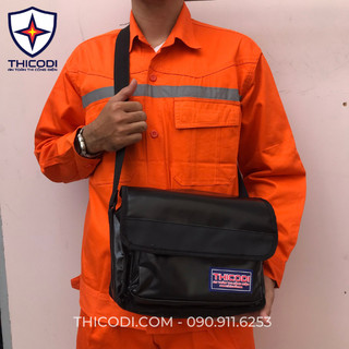 Túi đeo mini ngang đựng đồ nghề dụng cụ vải bạt dày D26xR15xC19cm dành cho thợ điện lực viễn thông