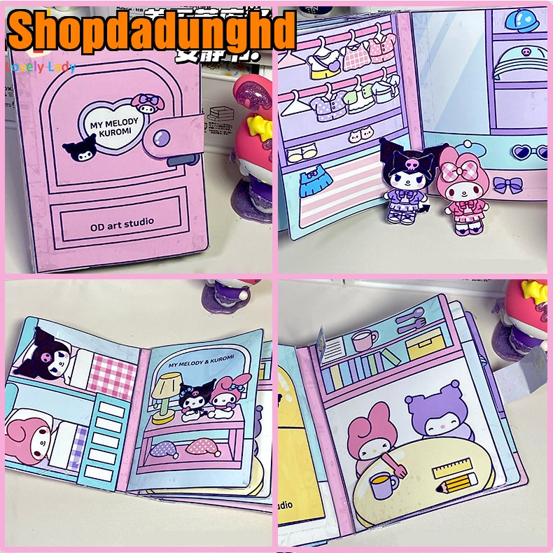 Sách Đồ Chơi DIY Hình kuromi Melody Hoạt Hình Sáng Tạo