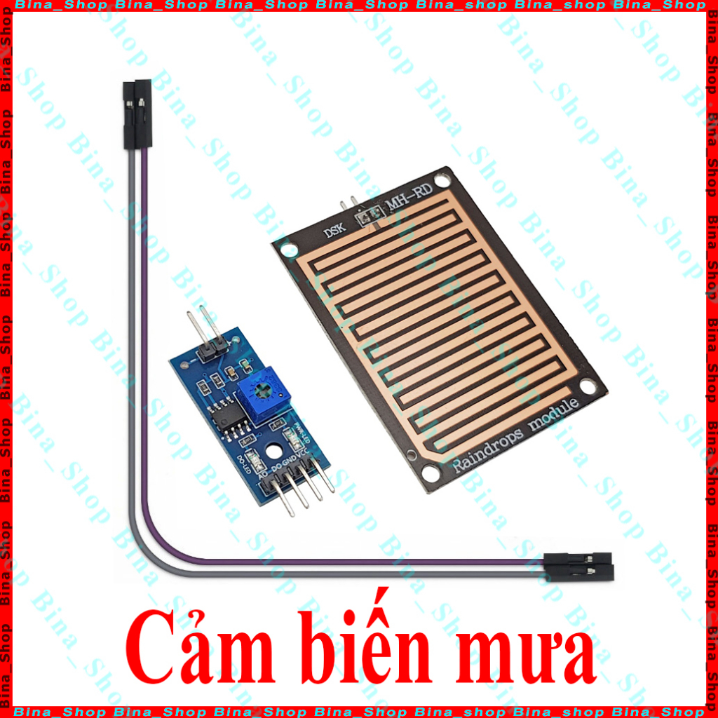 Module cảm biến mưa cho Arduino kèm cáp