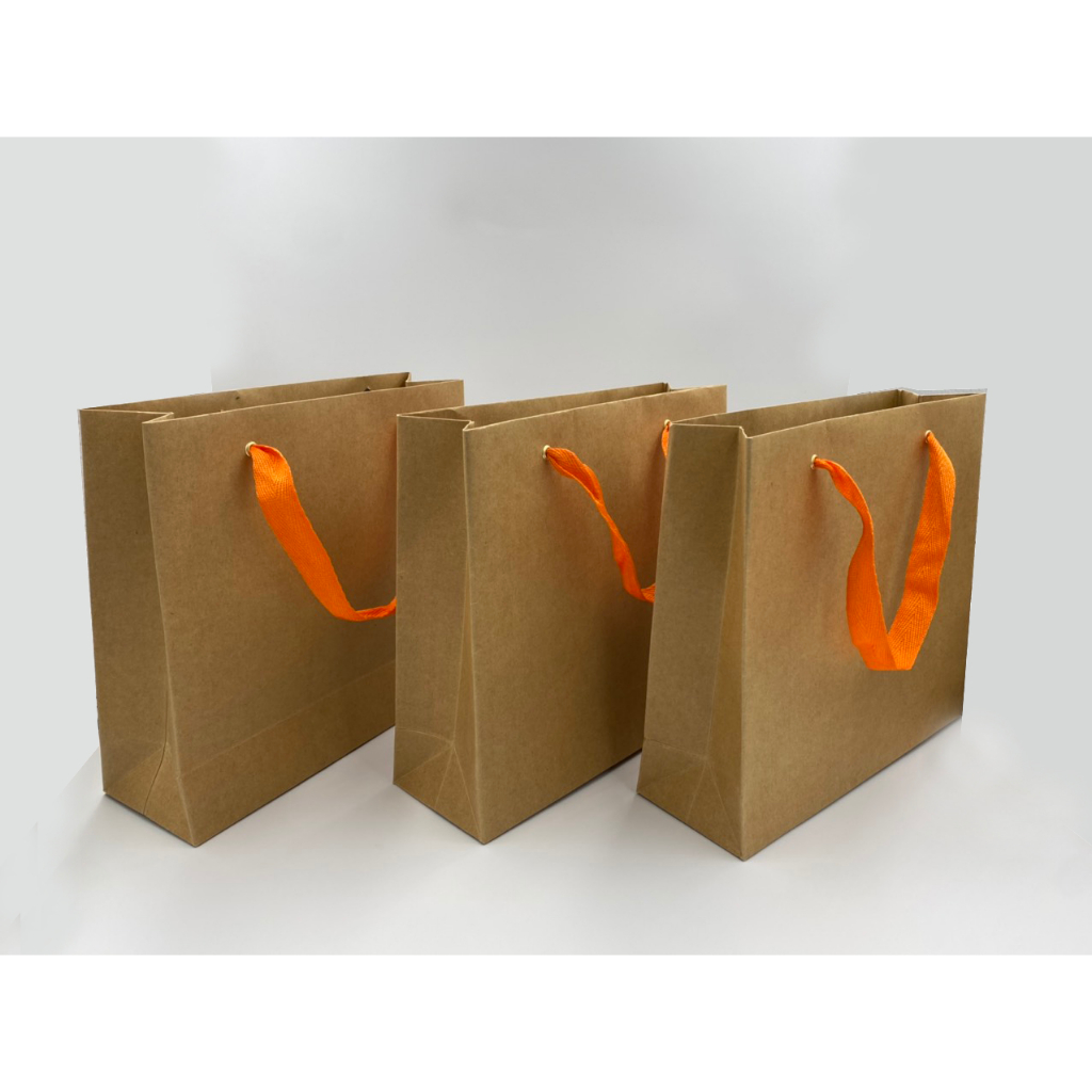 Túi giấy kraft nâu có quai, giấy dày, cứng cáp, sang trọng siêu rẻ siêu bền - Size 24x8x22cm