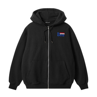 Áo Hoodie Zip Ross Đen Nỉ Logo Thêu 3D Chất Nỉ Chân Cua - Full Zip Hoodie - ROSS STUDIO
