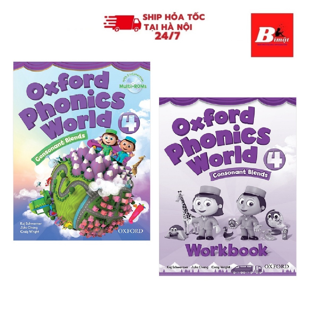 Sách - Combo Trọn Bộ 2 cuốn Tiếng Anh - Oxford Phonics World 4 (Workbook - Student’s Book)