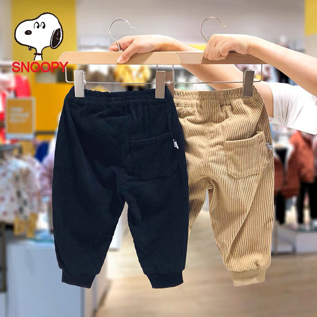 Quần Nỉ Thêu Chú Chó Snopy , Quần Dài Chất Nhung Tăm Cho Bé Cao Cấp Cho Bé Trai Và Bé Gái - LEON KIDS