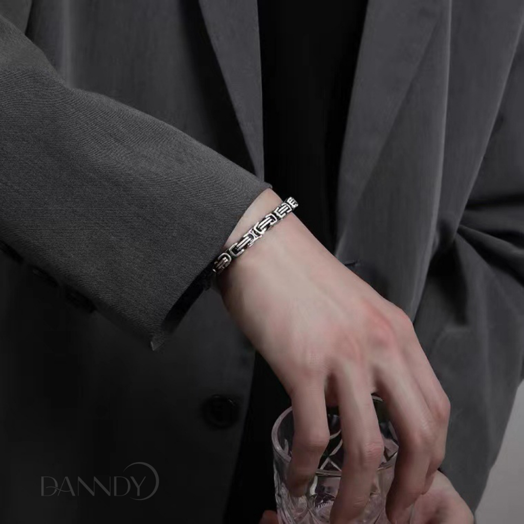 Vòng Tay Nam Thép Tian Không Gỉ. Lắc Tay Nam Titan Sáng Bóng. Vòng Tay Lắc Tay Cho Nam | Dandy