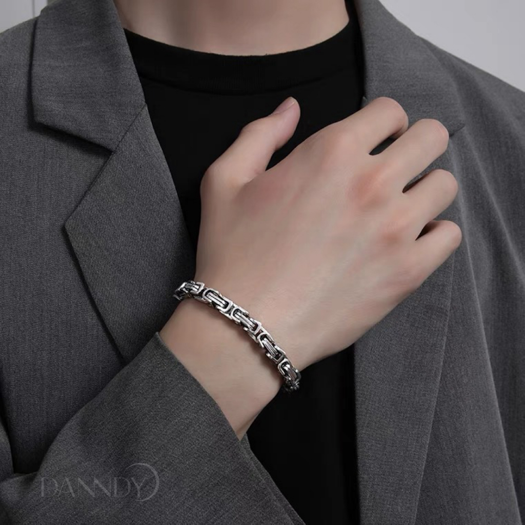 Vòng Tay Nam Thép Tian Không Gỉ. Lắc Tay Nam Titan Sáng Bóng. Vòng Tay Lắc Tay Cho Nam | Dandy