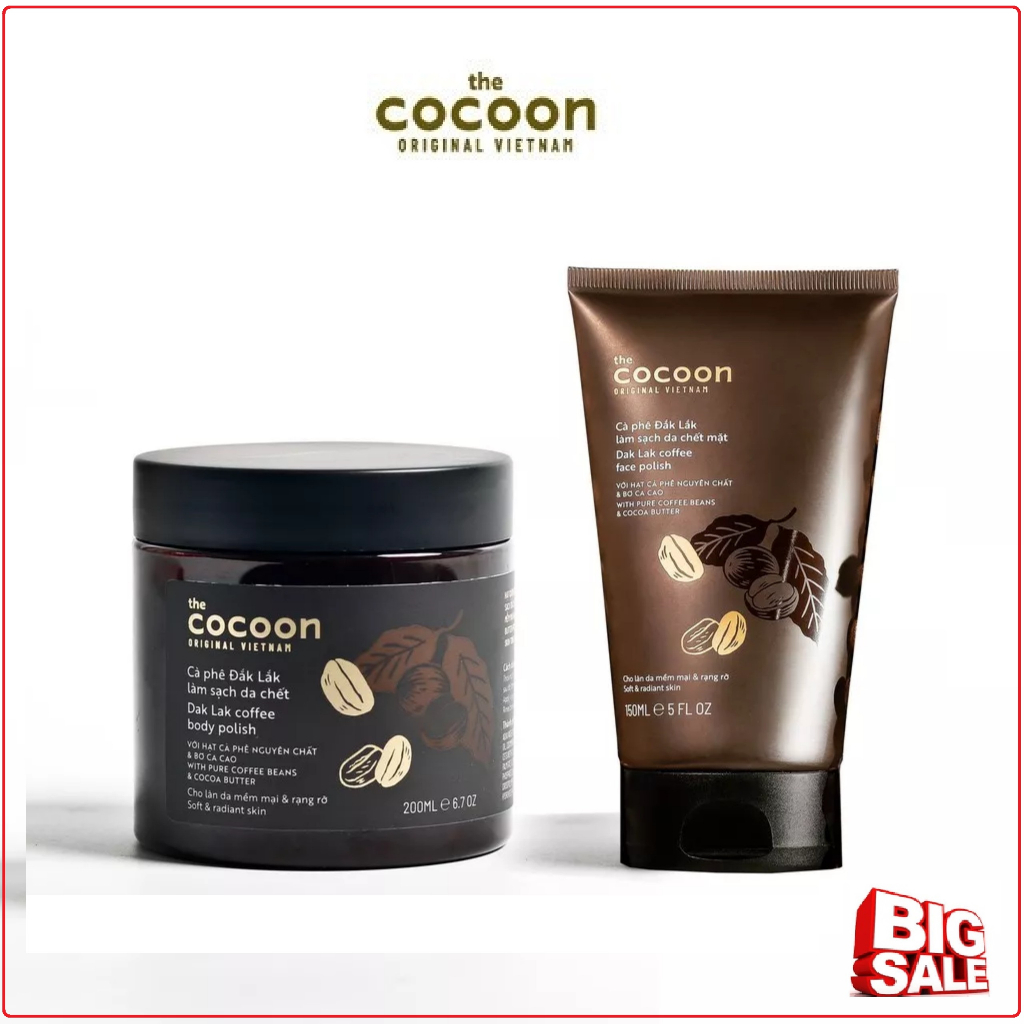 Tẩy da chết mặt / Body cà phê Đắk Lắk Cocoon cho làn da mềm mại & rạng rỡ 150ml/200ml