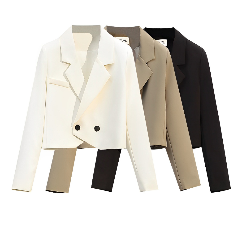 [🌼FREESHIP🌼KÈM ẢNH THẬT] Áo blazer 3 màu 2 cúc dạng ngắn 2 lớp khoác ngoài phong cách Hàn Quốc T - A014 | BigBuy360 - bigbuy360.vn