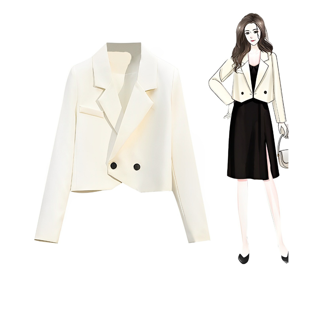 [🌼FREESHIP🌼KÈM ẢNH THẬT] Áo blazer 3 màu 2 cúc dạng ngắn 2 lớp khoác ngoài phong cách Hàn Quốc T - A014 | BigBuy360 - bigbuy360.vn
