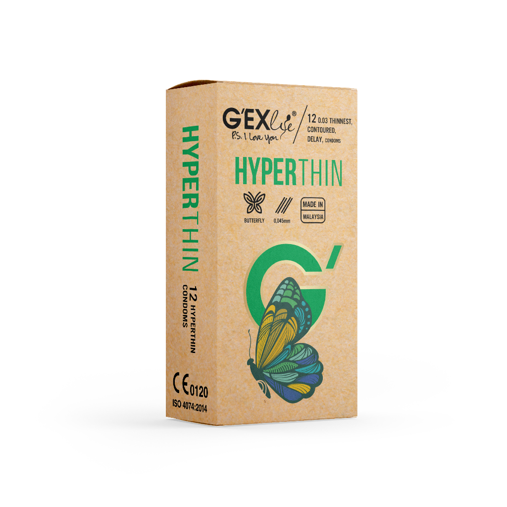 Bao cao su GEXlife Hyperthin siêu mỏng, ôm khít - Hộp 12 cái