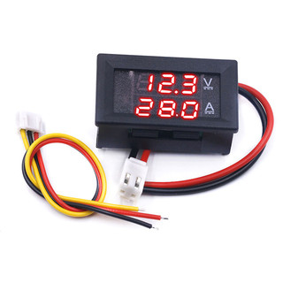 Đồng hồ led đo dòng áp dc kỹ thuật số 0-100v 10a màu đỏ - vôn-ampe kế