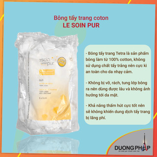 Bông tẩy trang coton 500 miếng Pháp 5cmx5cm