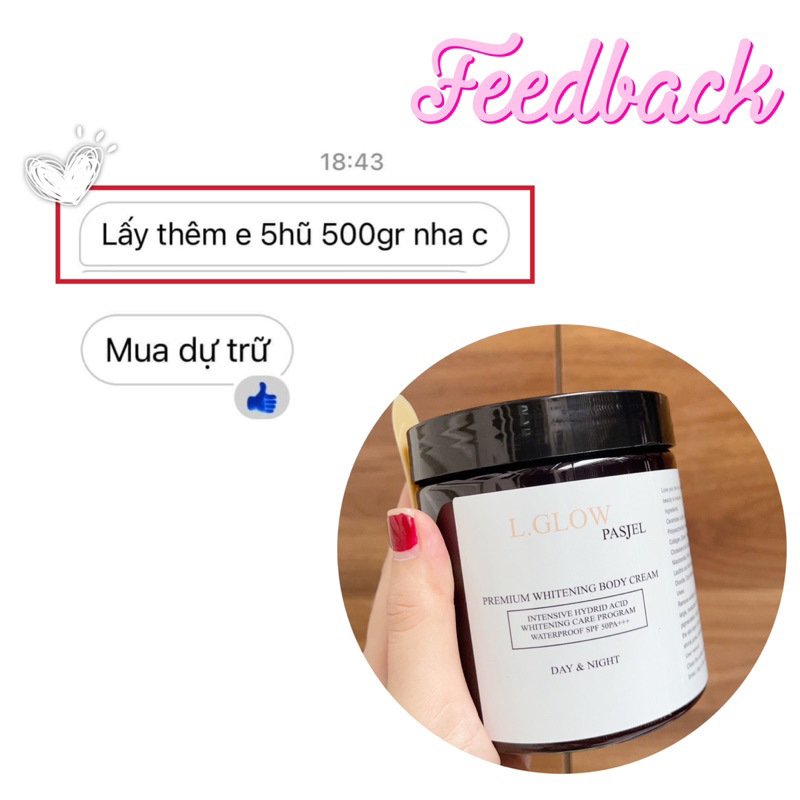Kem dưỡng trắng da Pasjel 500gram ngày & đêm