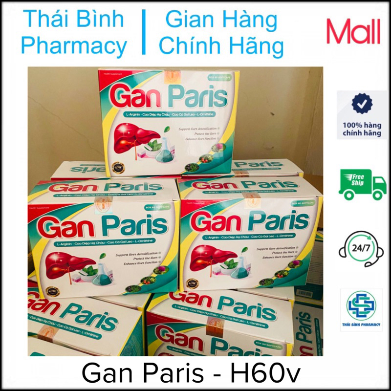 Giải Độc, Tăng Cường Chức Năng Gan Gan Paris hộp 60v