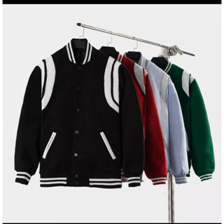 Áo Bomber Teddy hàng may kĩ 2 lớp phối vai da phong cách trẻ trung, Áo Khoác Unisex Nam Nữ