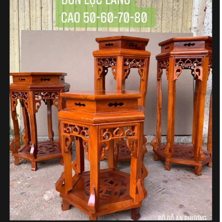 Đôn chiện lục giác đôn lục giác chiện đế kỷ chiện kê đồ trang trí nhà cửa gỗ hương